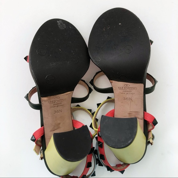 Valentino NIB Rock Stud T-Strap Sandals Abo 36.5 - Picture 9 of 14